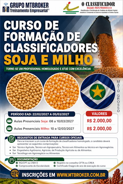 CURSO DE FORMACAO DE CLASSIFICADORES DE SOJA E MILHO - CUIABÁ MAR27